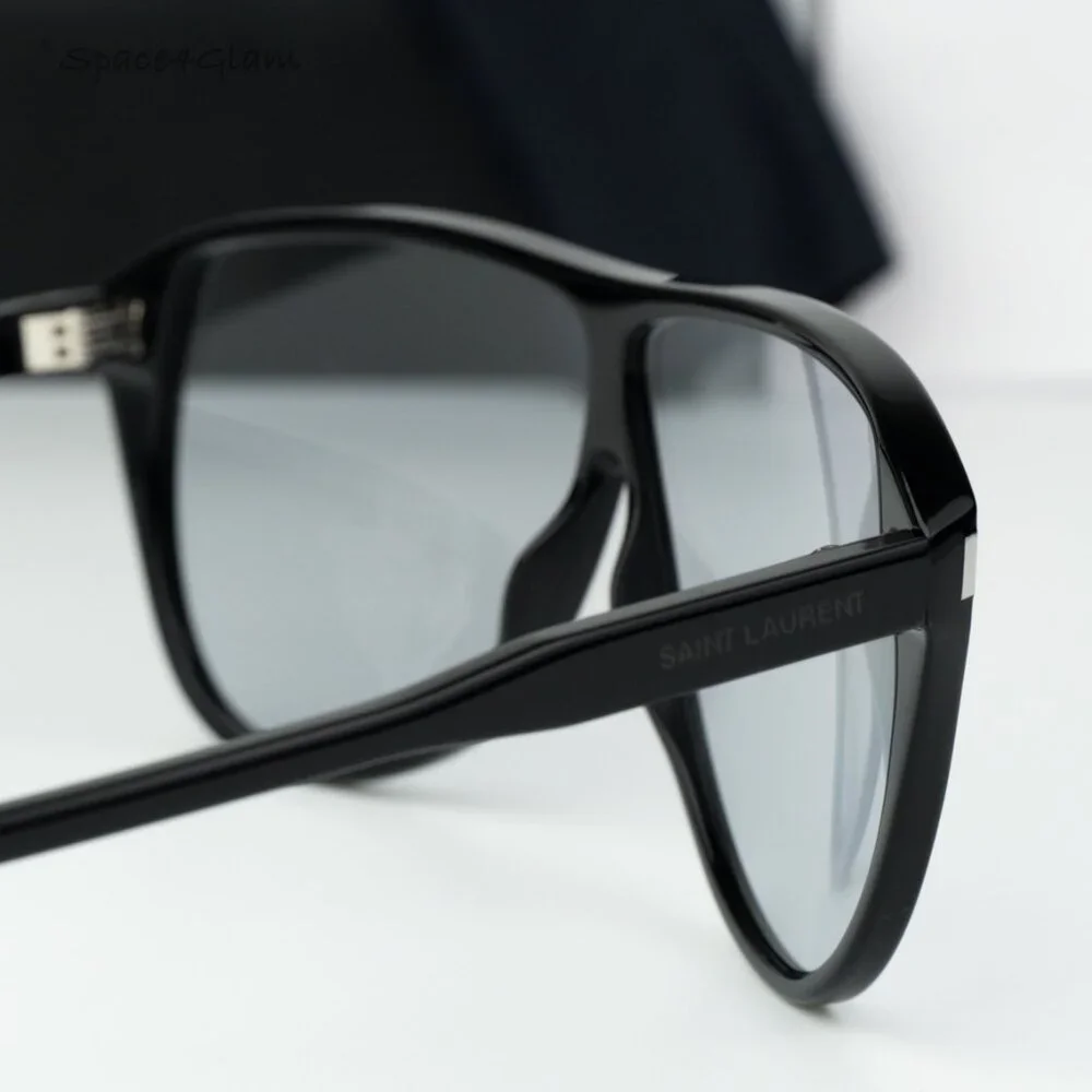 Saint Laurent Men Sunglasses Black Blue Aviator SL731 GASPAR 001 NEW AUTHENTIC